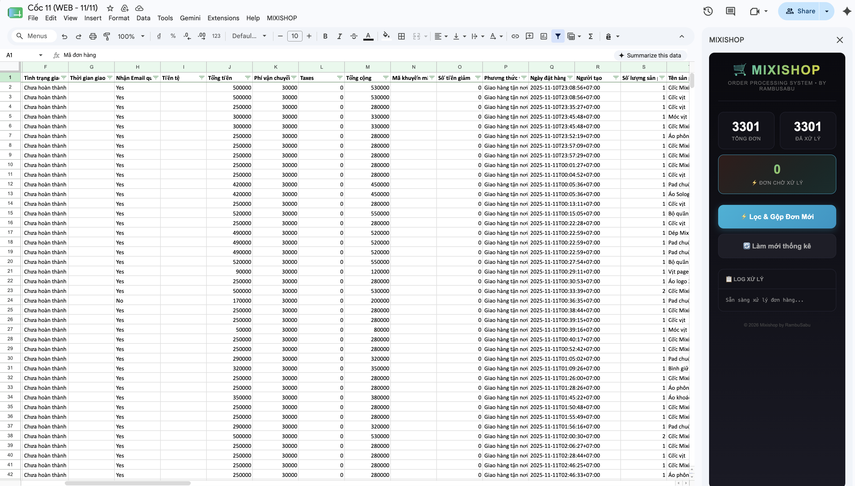 Mixishop Order System